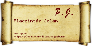 Placzintár Jolán névjegykártya